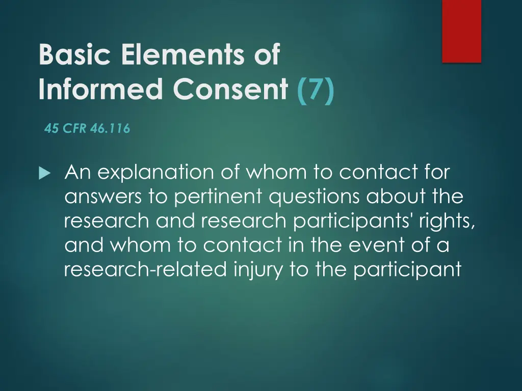 basic elements of informed consent 7