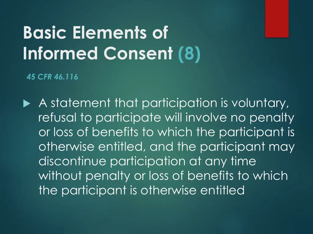 basic elements of informed consent 8