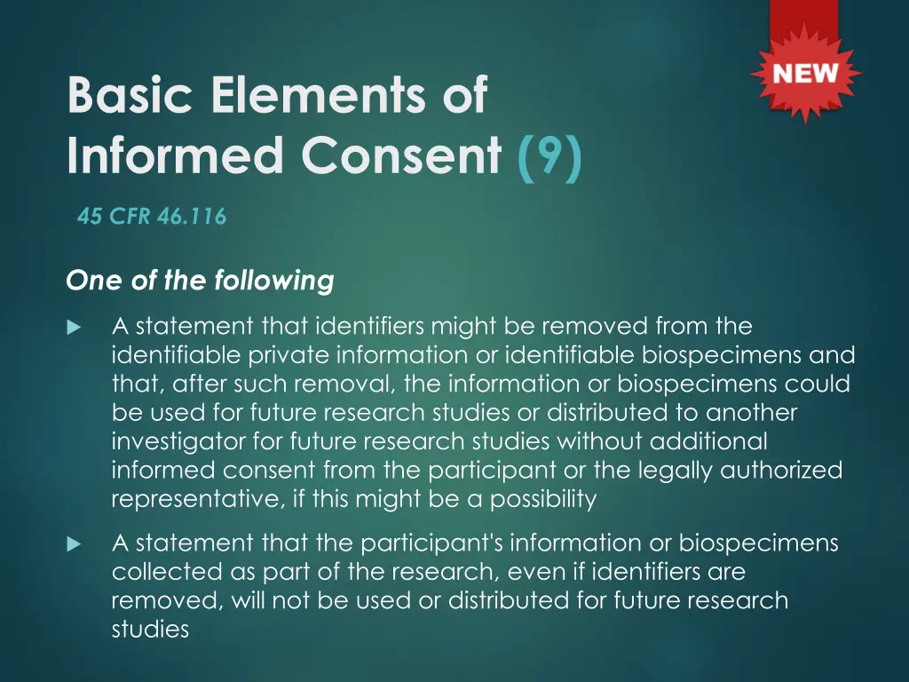 basic elements of informed consent 9