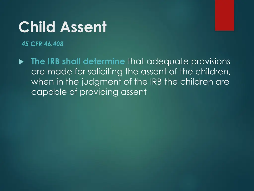 child assent