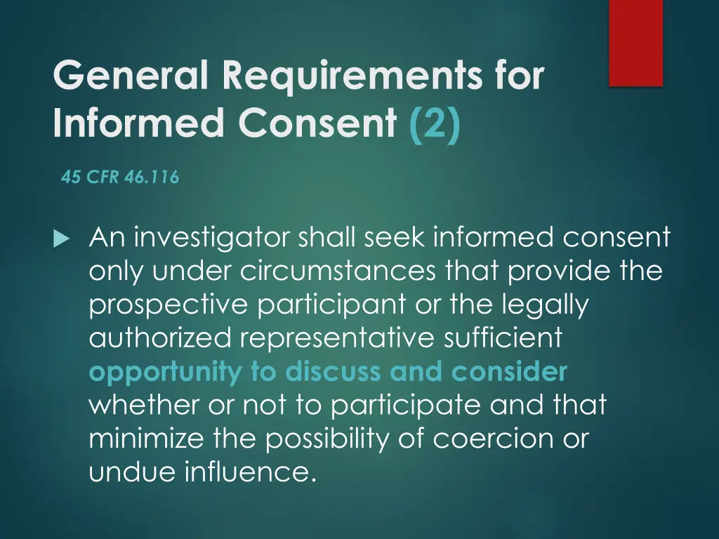 general requirements for informed consent 2