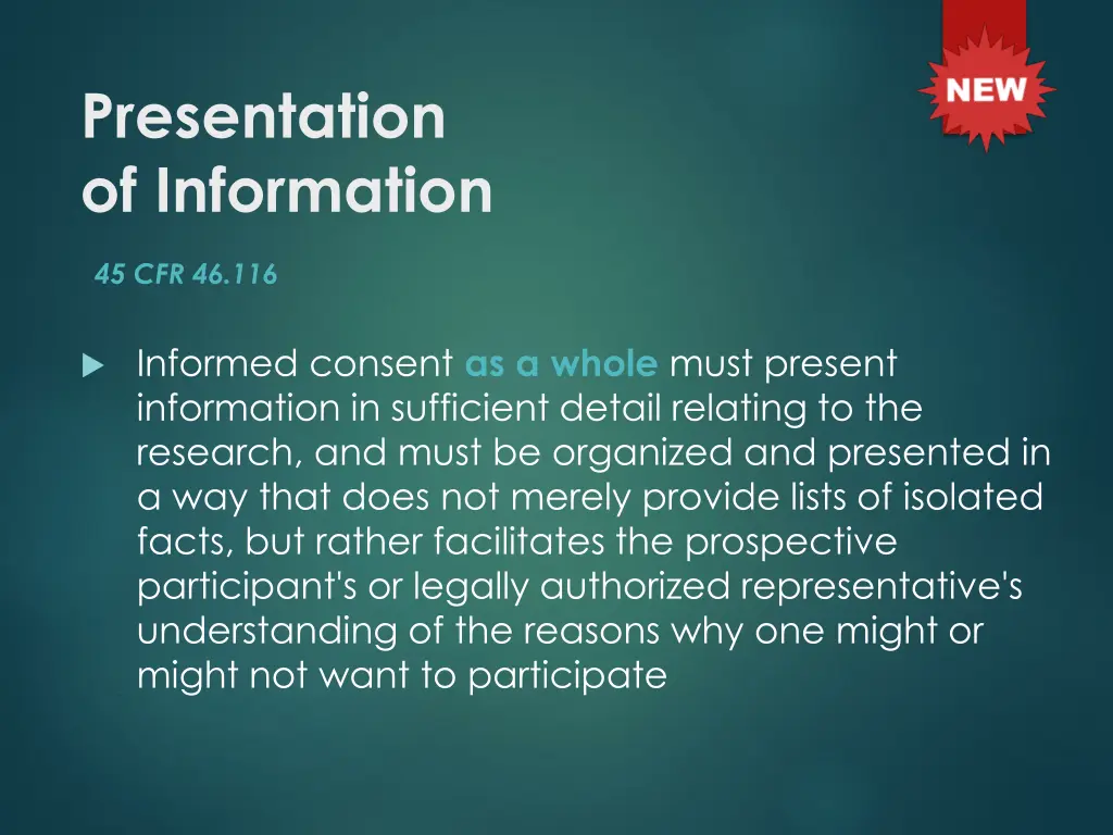 presentation of information 1