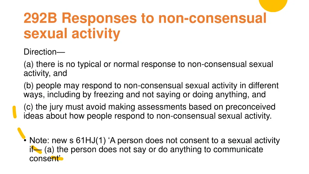 292b responses to non consensual sexual activity