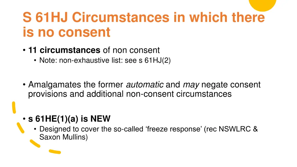 s 61hj circumstances in which there is no consent