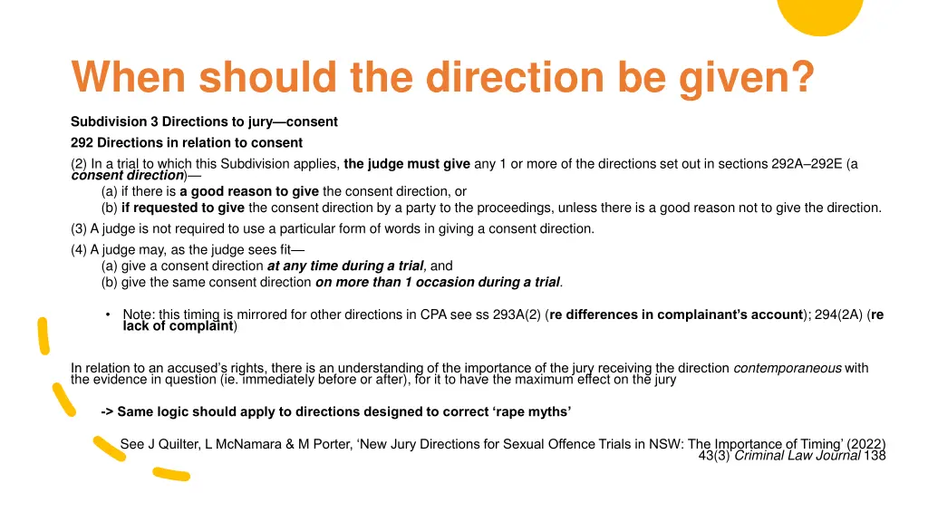 when should the direction be given