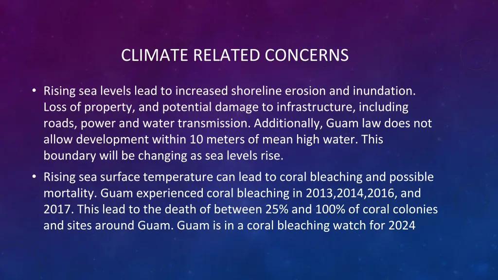 climate related concerns