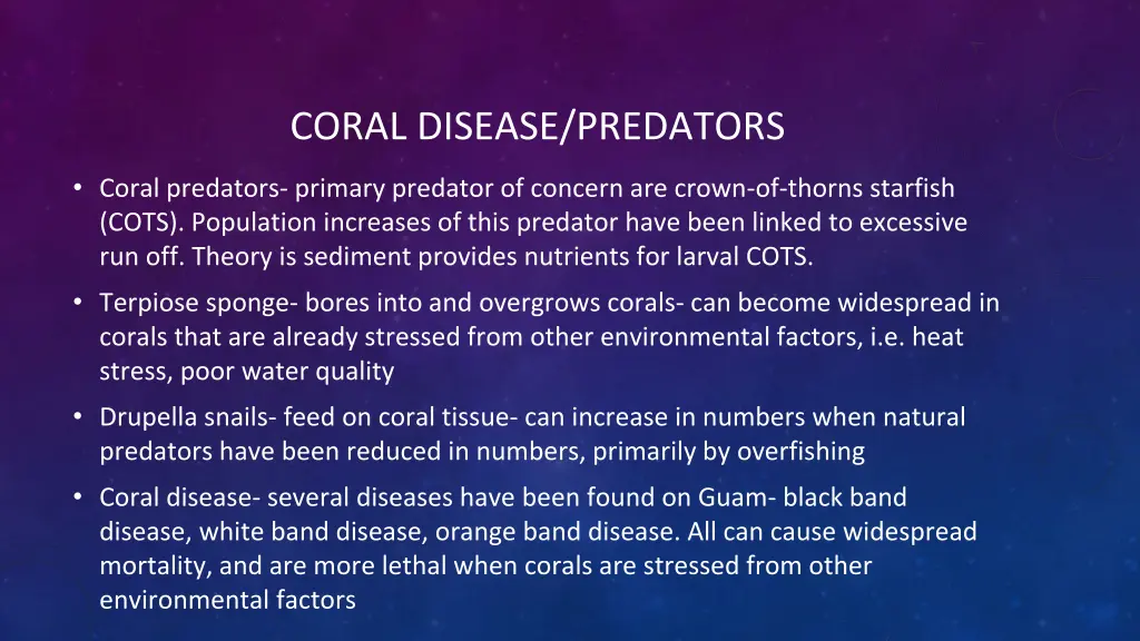 coral disease predators