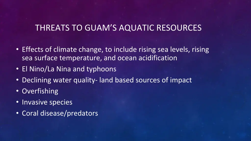 threats to guam s aquatic resources