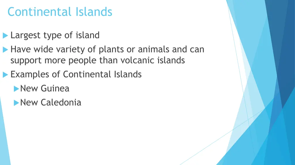 continental islands