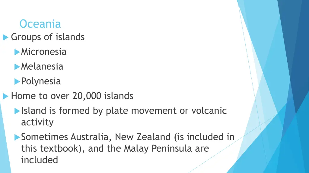 oceania groups of islands micronesia melanesia