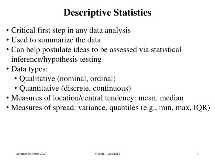 descriptive statistics