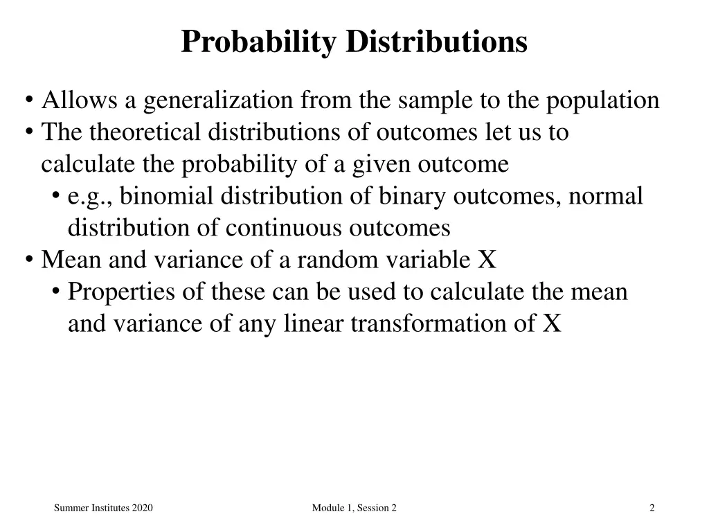 probability distributions