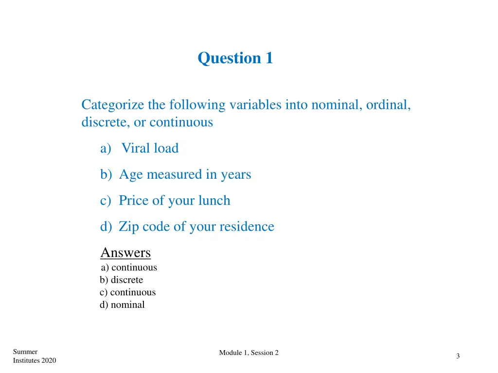 question 1