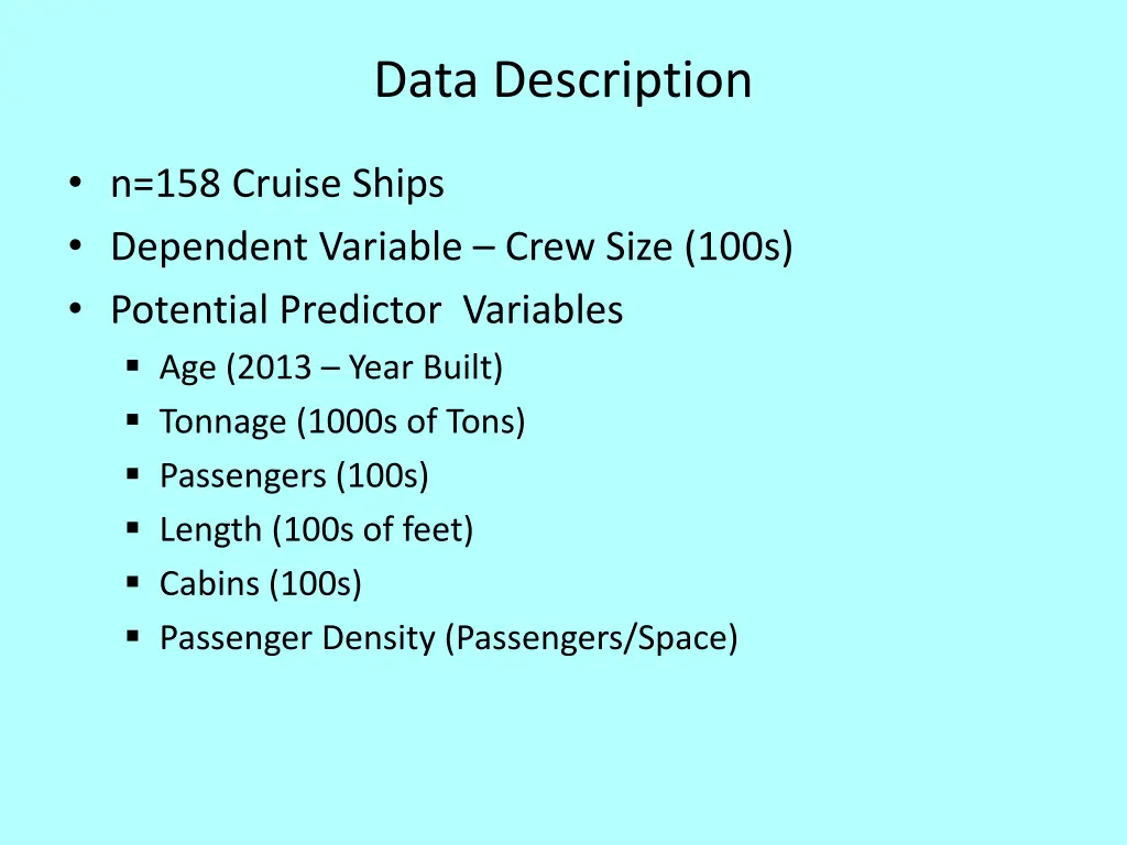 data description