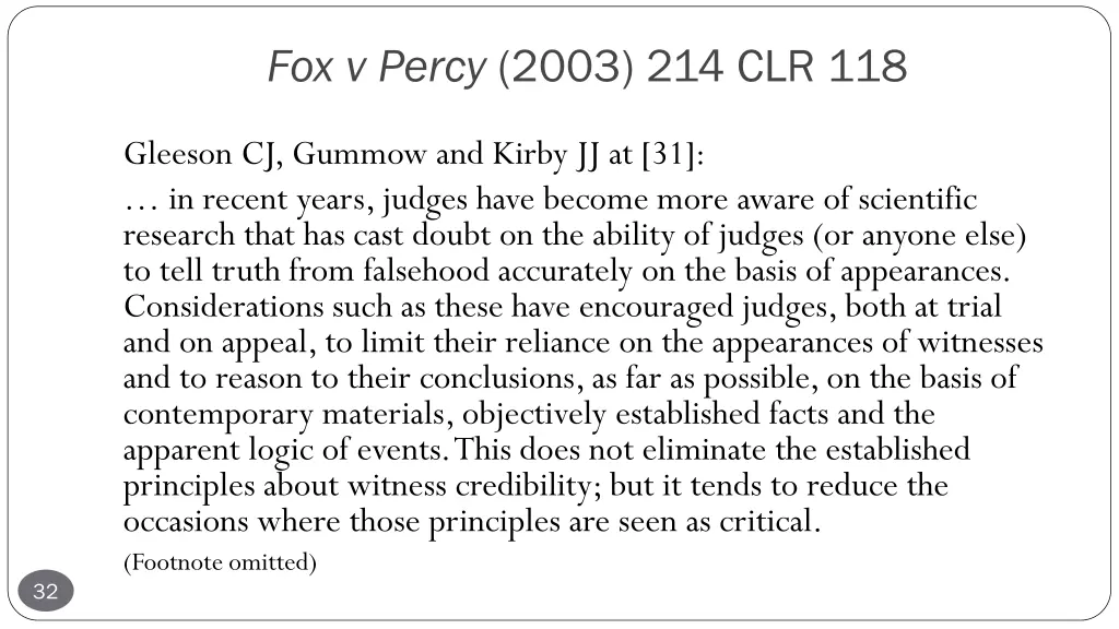 fox v percy 2003 214 clr 118