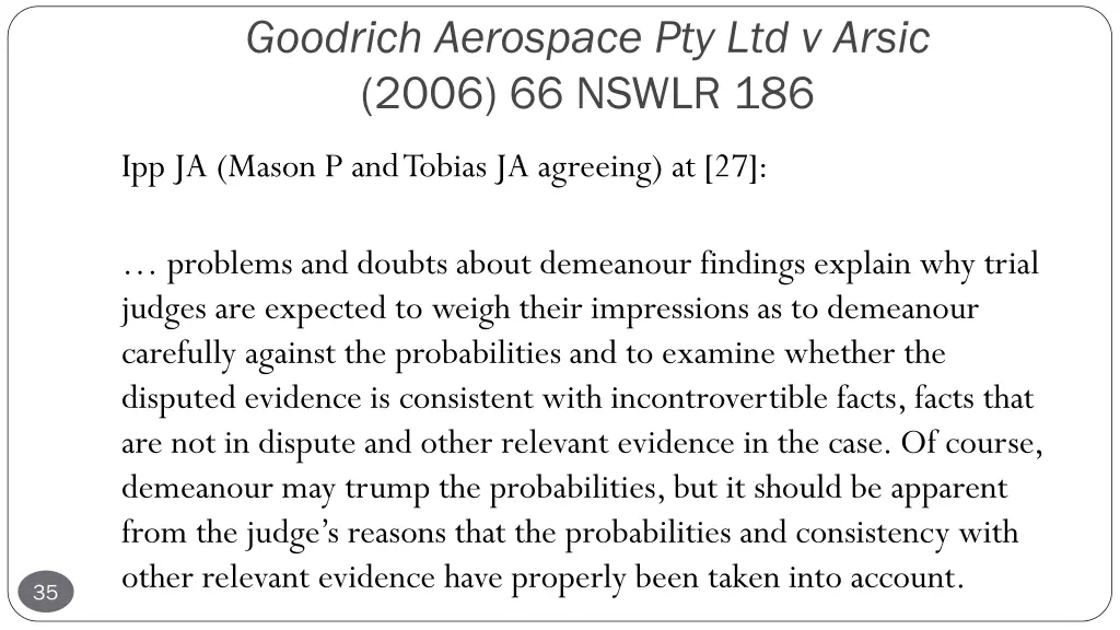 goodrich aerospace pty ltd v arsic 2006 66 nswlr 1