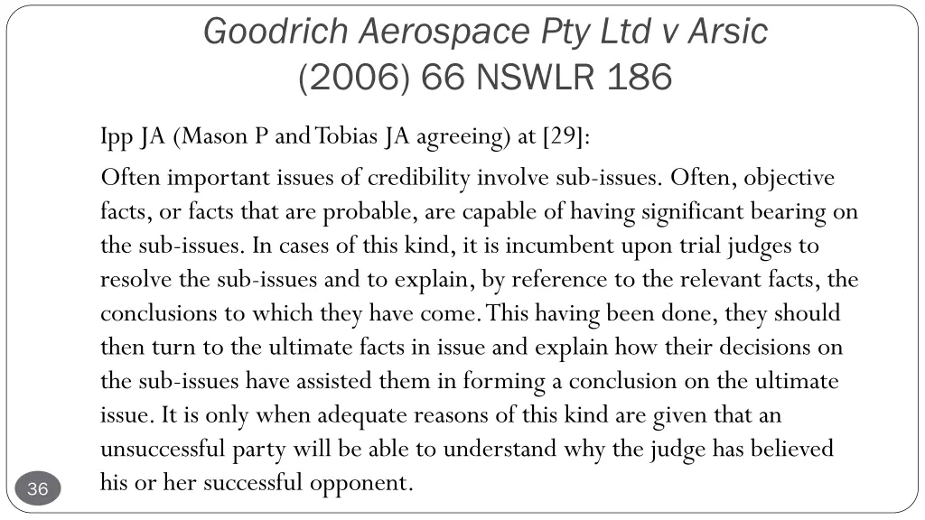 goodrich aerospace pty ltd v arsic 2006 66 nswlr 2