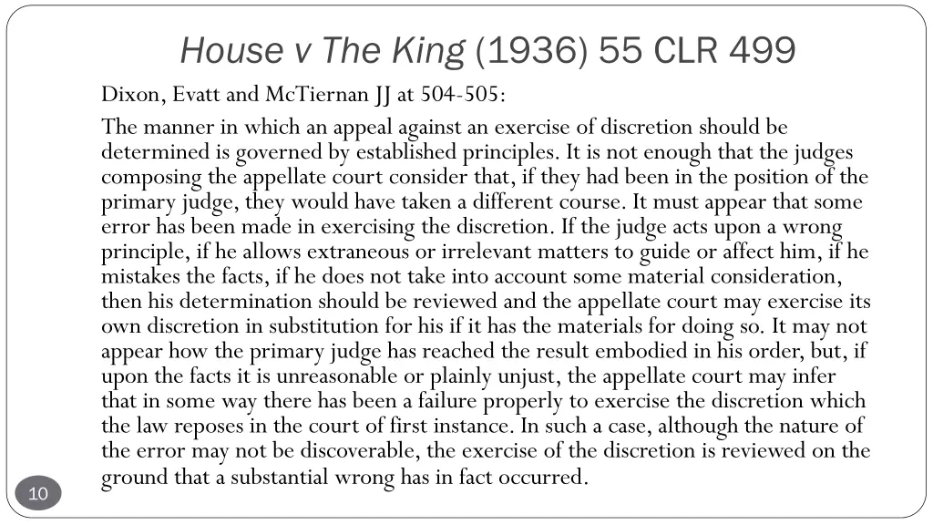 house v the king 1936 55 clr 499 dixon evatt