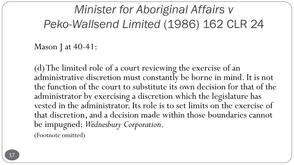 minister for aboriginal affairs v peko wallsend