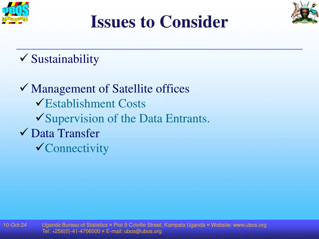 issues to consider