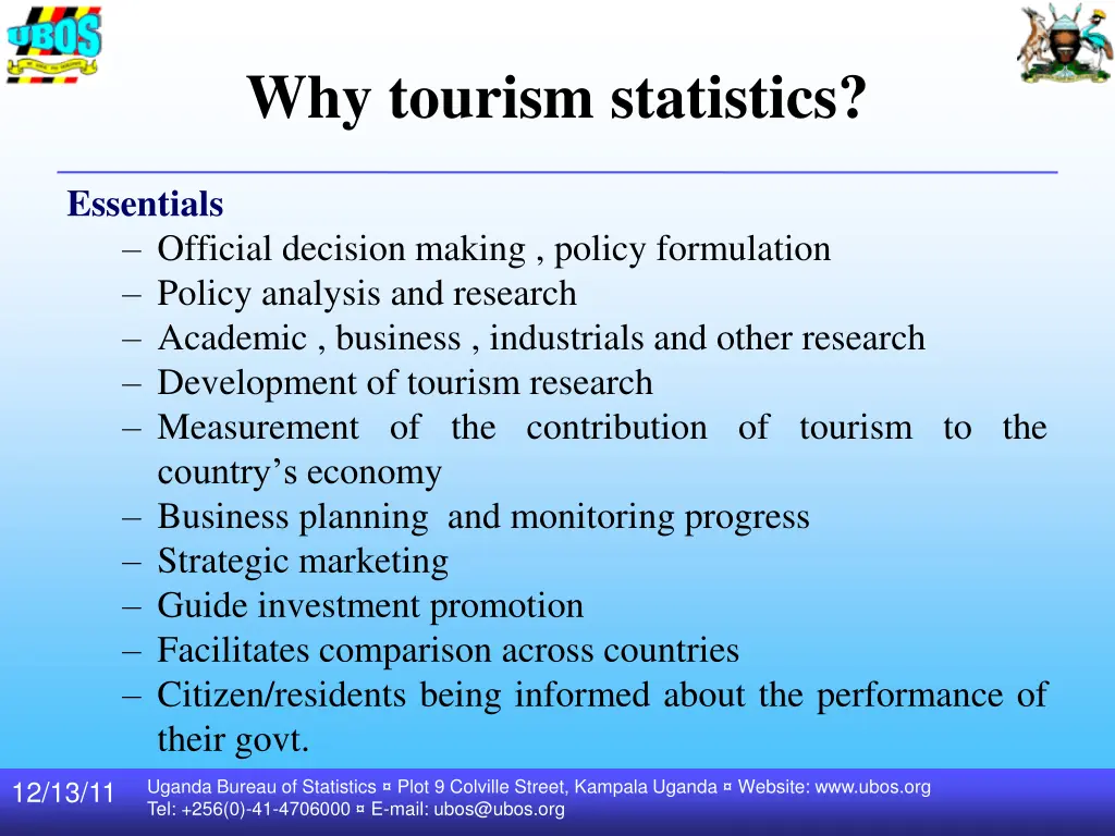 why tourism statistics