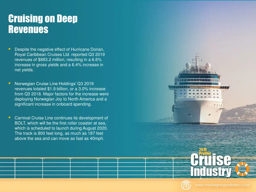 cruising on deep revenues