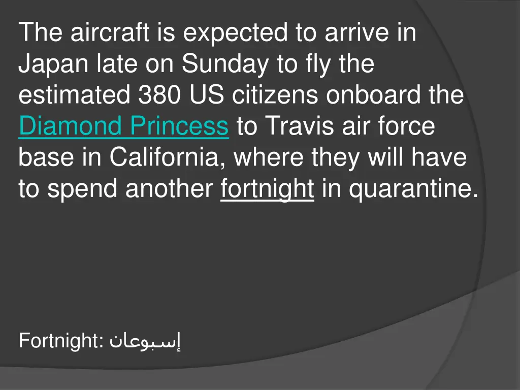 the aircraft is expected to arrive in japan late