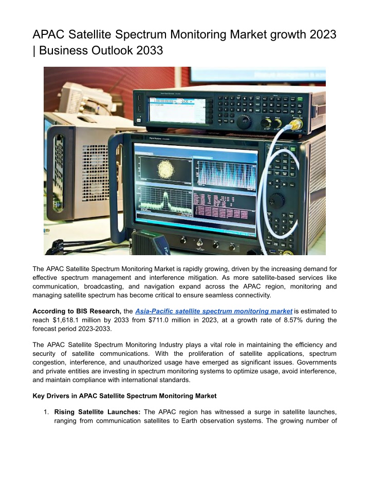 apac satellite spectrum monitoring market growth