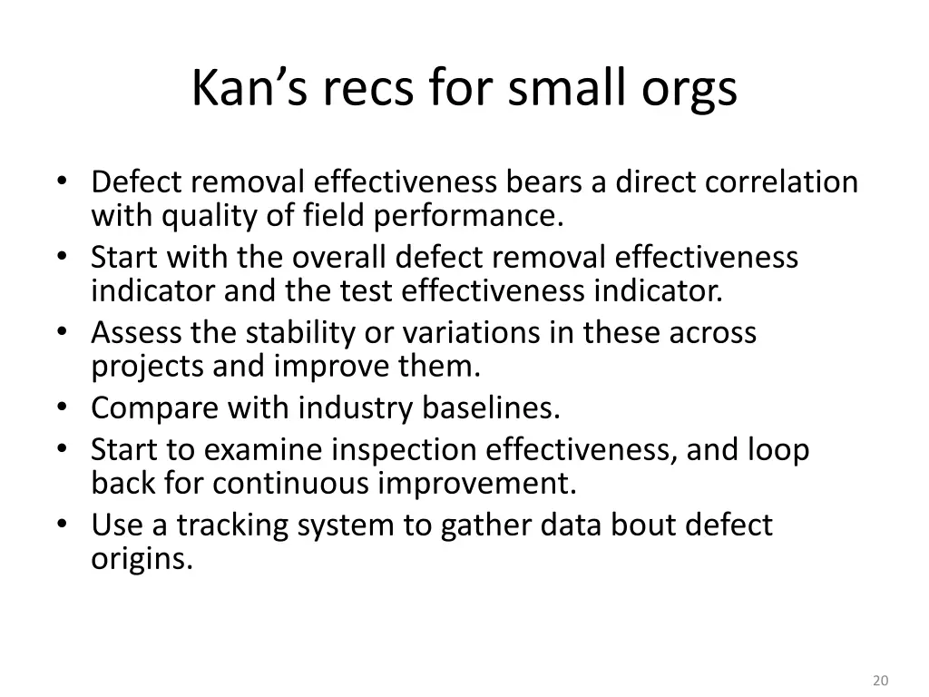 kan s recs for small orgs