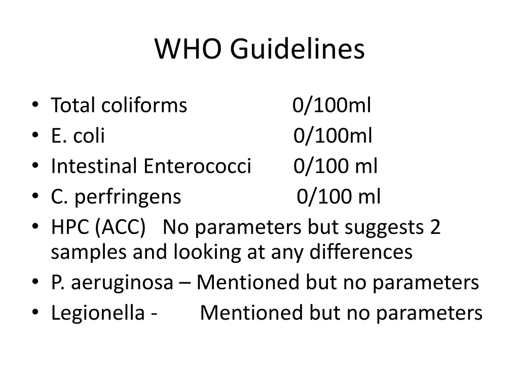 who guidelines