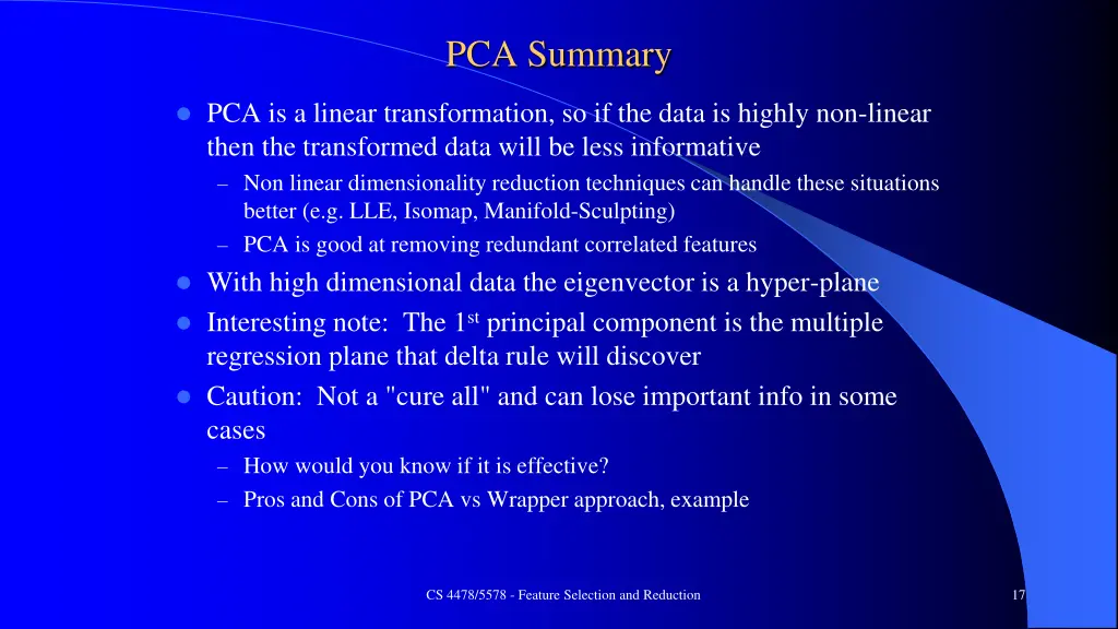 pca summary