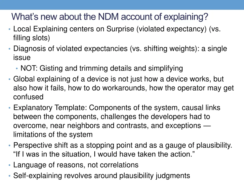 what s new about the ndm account of explaining