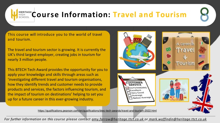 course information travel and tourism