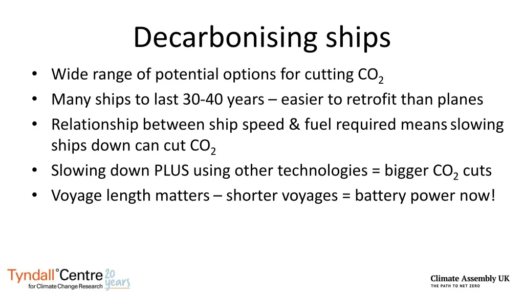 decarbonising ships