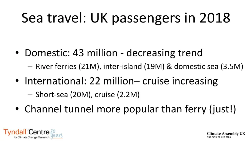 sea travel uk passengers in 2018