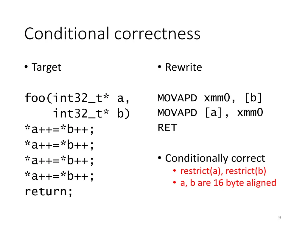 conditional correctness