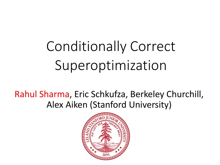 conditionally correct superoptimization