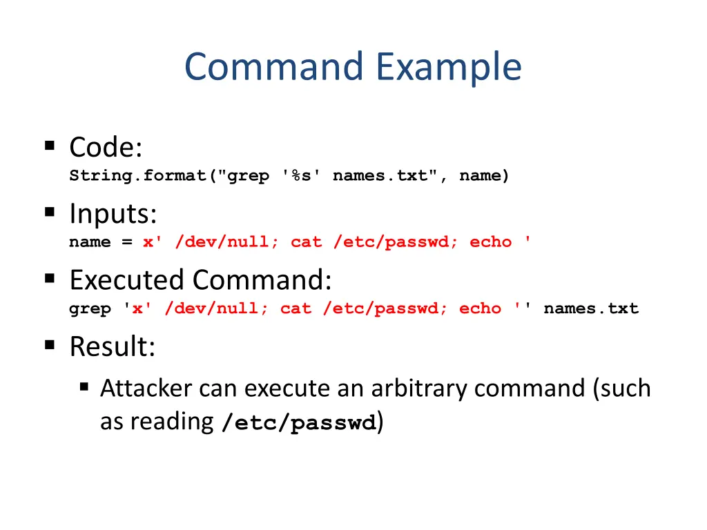 command example