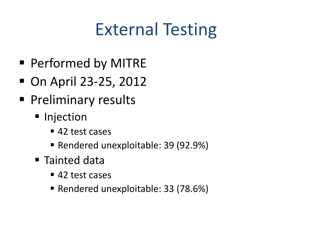 external testing