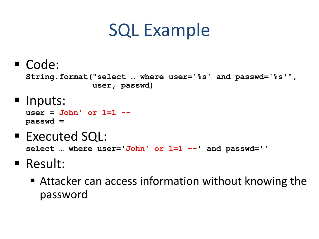 sql example