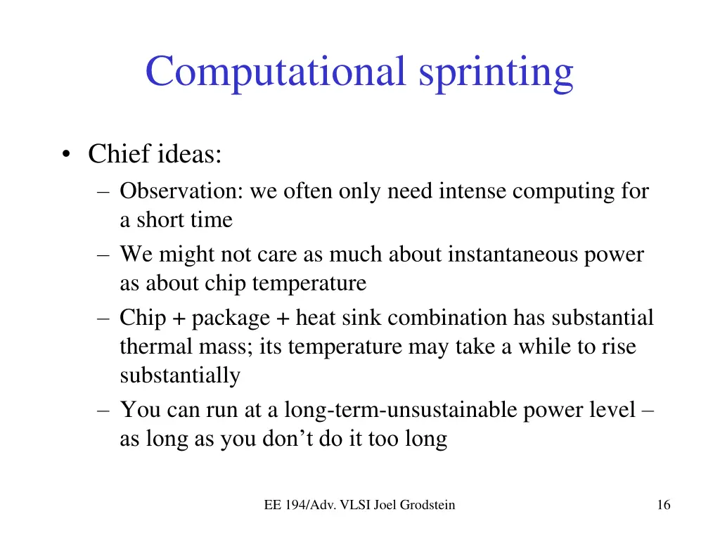 computational sprinting