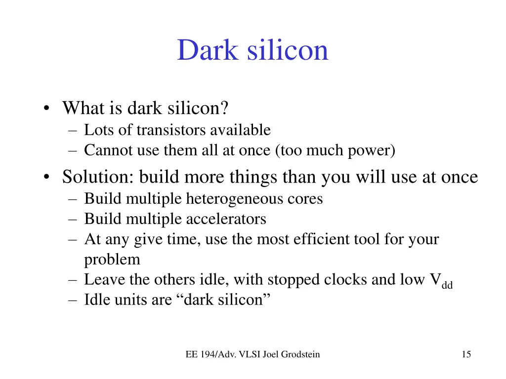 dark silicon