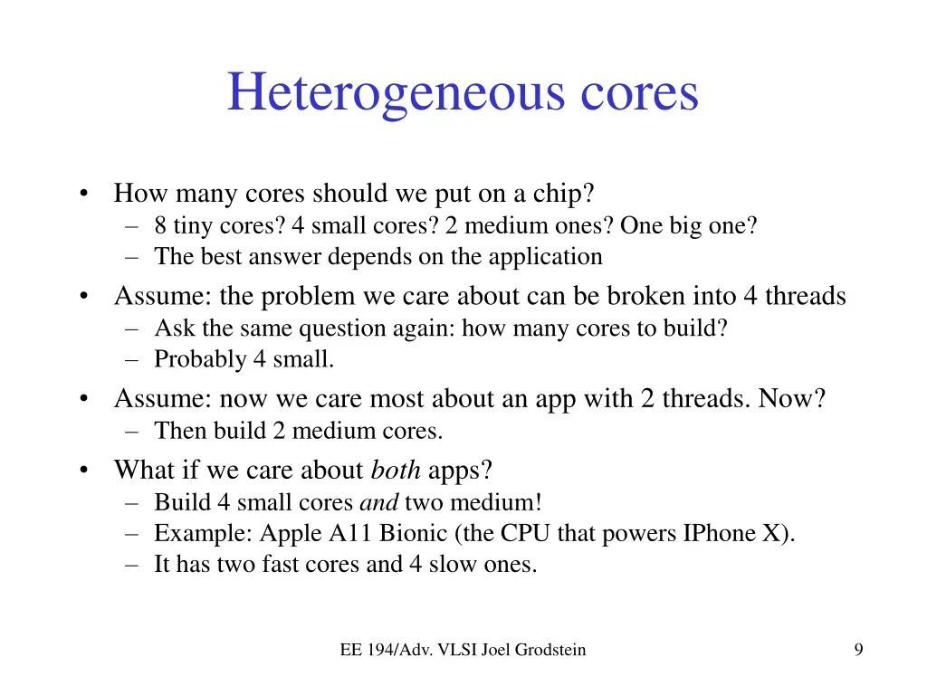 heterogeneous cores