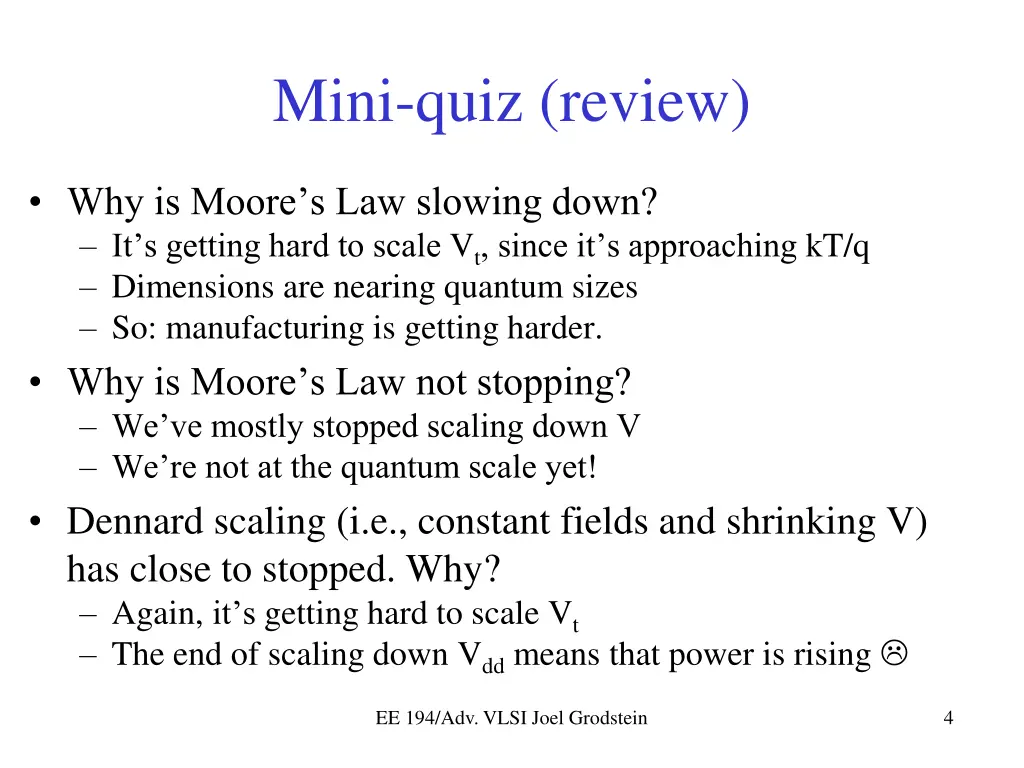 mini quiz review