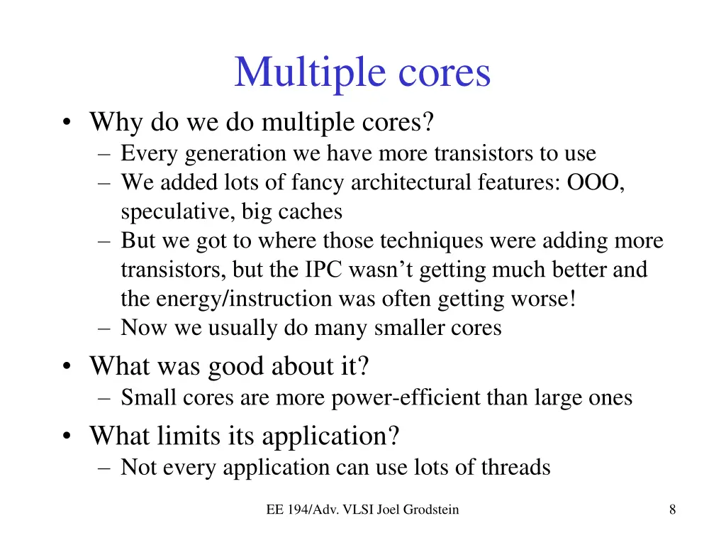 multiple cores