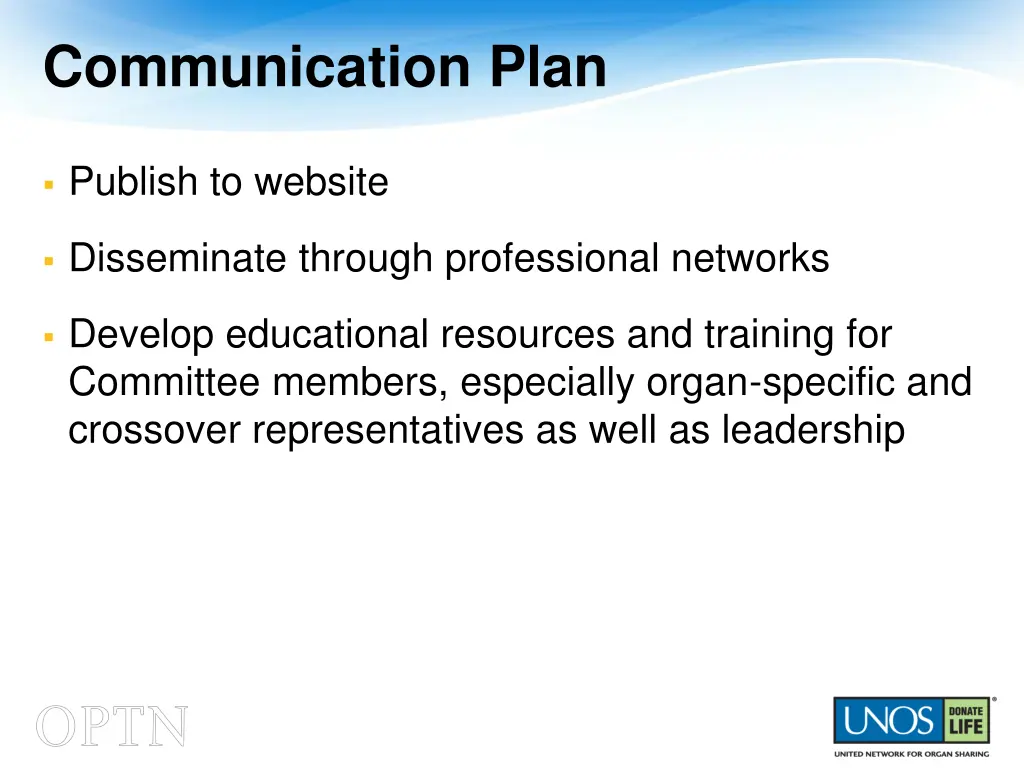 communication plan