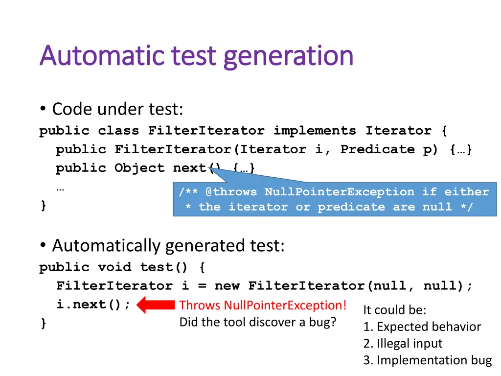 automatic test generation automatic test