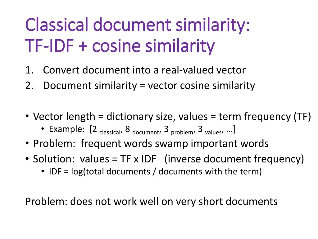 classical document similarity classical document