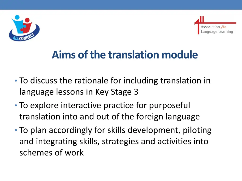 aims of the translation module