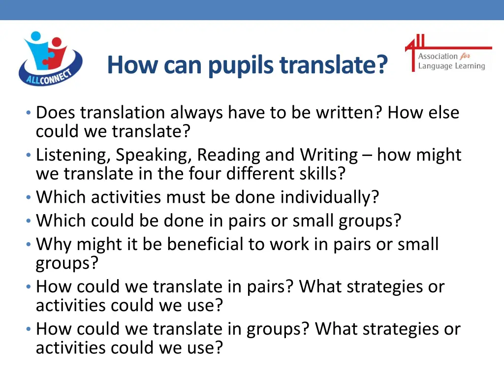 how can pupils translate